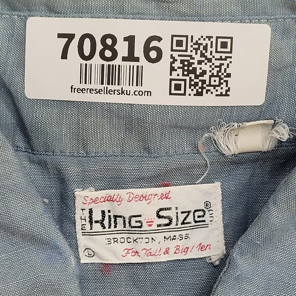 Vintage 70s MOD Pearl-Snap Shirt Large 24x35 Long-Tails - Picture 7 of 10